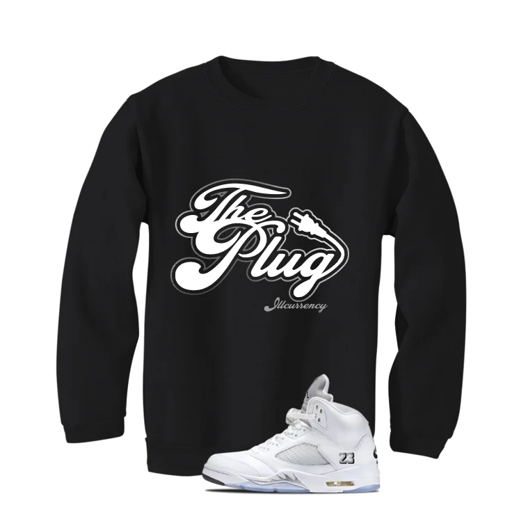 Air Jordan 5 OG White Metallic Matching T-Shirt, Sweatshirts & Hoodies Black T-Shirt (The Plug)| illcurrency - Image 4