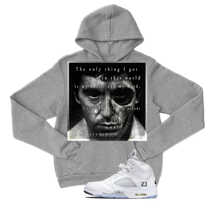 Air Jordan 5 OG White Metallic Matching T-Shirt, Sweatshirts & Hoodies Grey T-Shirt (Only Thing I Got)| illcurrency - Image 3