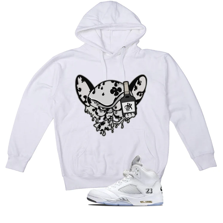 Air Jordan 5 OG White Metallic Matching T-Shirt, Sweatshirts & Hoodies White T-Shirt (Brain)| illcurrency - Image 3