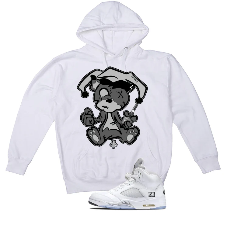 Air Jordan 5 OG White Metallic Matching T-Shirt, Sweatshirts & Hoodies White T-Shirt (Teddy Joker)| illcurrency - Image 3