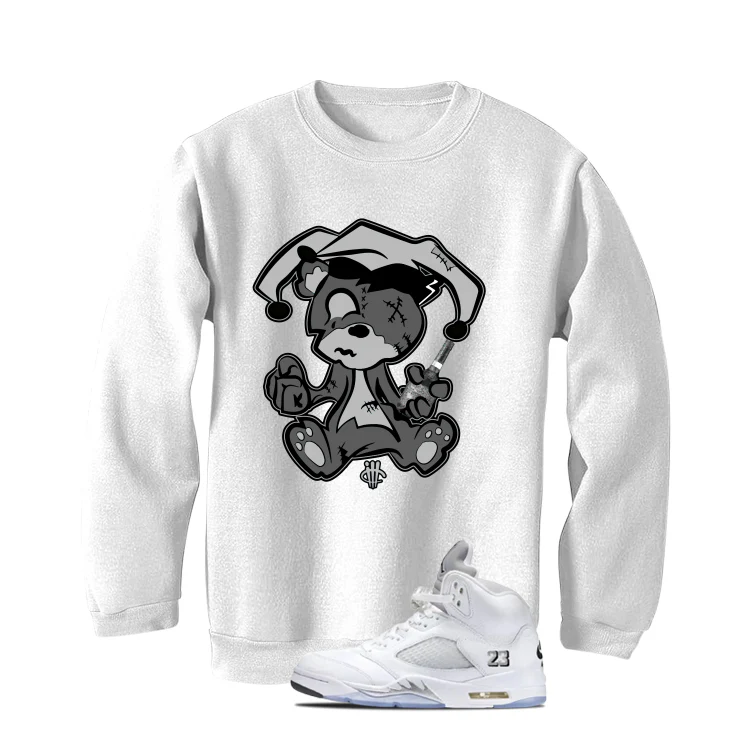 Air Jordan 5 OG White Metallic Matching T-Shirt, Sweatshirts & Hoodies White T-Shirt (Teddy Joker)| illcurrency - Image 4