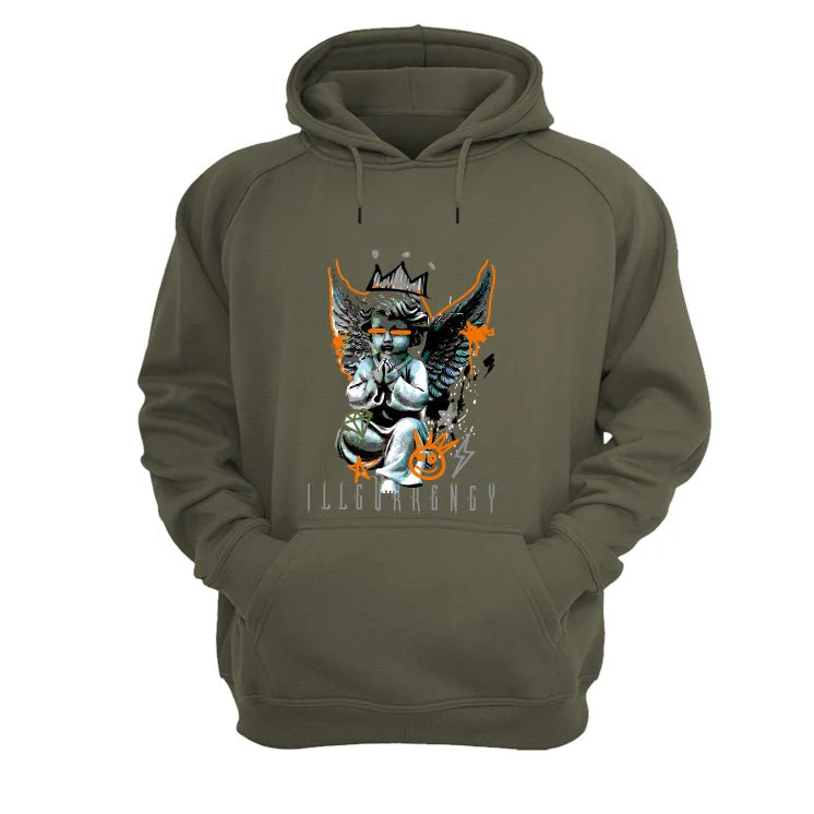 Air Jordan 5 “Olive” | illcurrency Military Green T-Shirt (Graffiti Angel) - Image 3