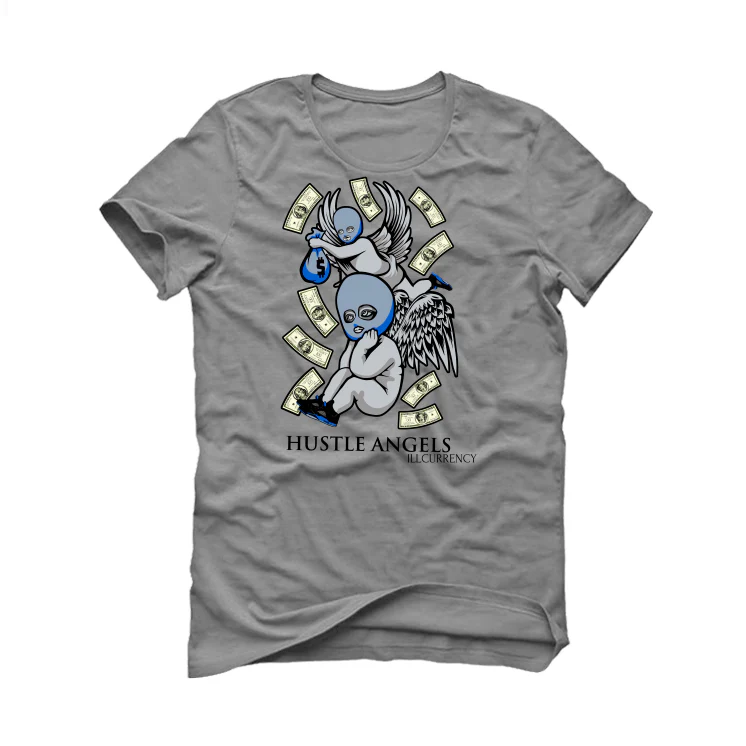Air Jordan 5 “Racer Blue” Grey T-Shirt (angels) - Image 2