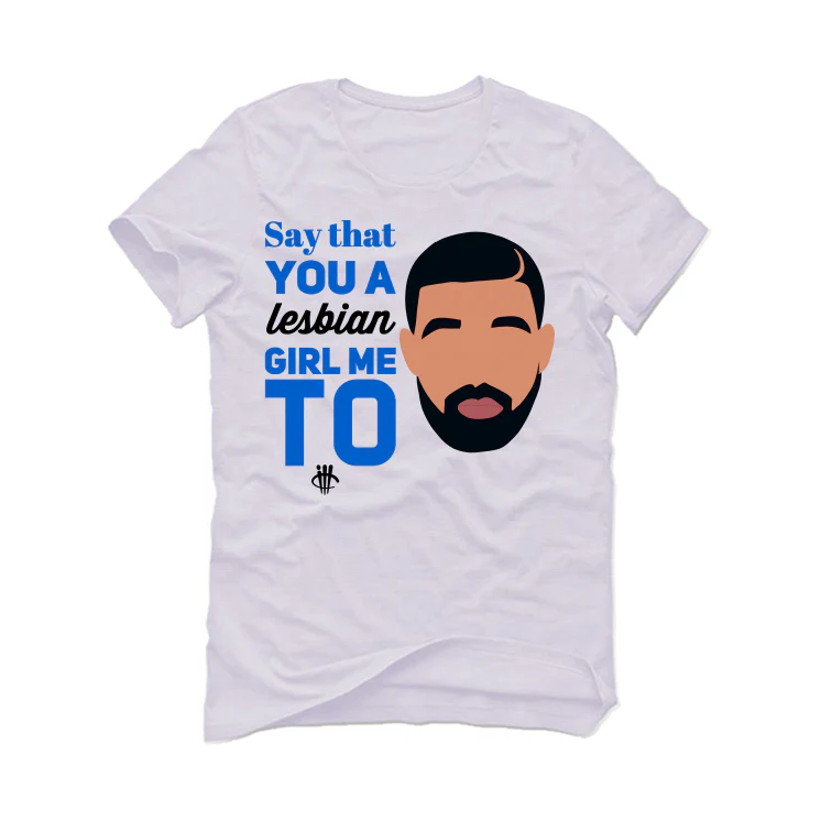 Air Jordan 5 “Racer Blue” White T-Shirt (girl me to) - Image 2