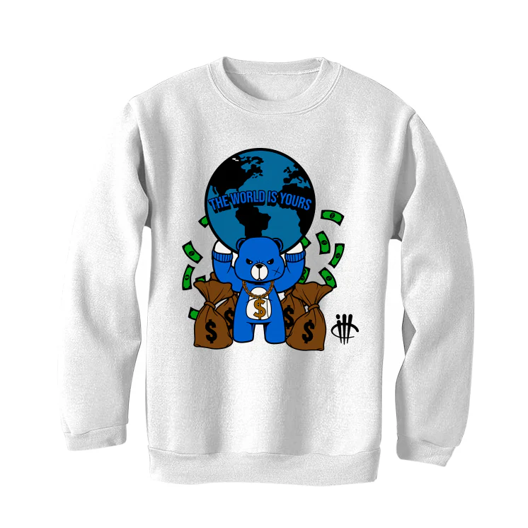 Air Jordan 5 “Racer Blue” White T-Shirt (the world is yours) - Image 4