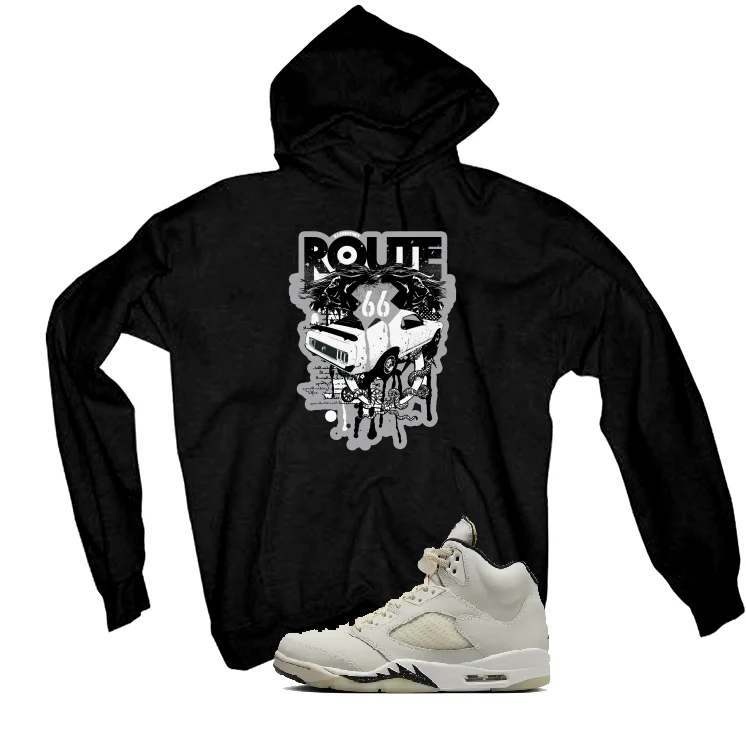 Air Jordan 5 SE “Sail” | illcurrency Black T-Shirt (Route 66 Vintage car) - Image 3