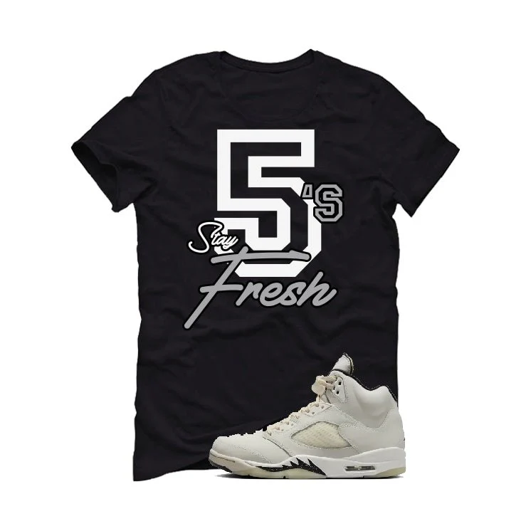 Air Jordan 5 SE “Sail” | illcurrency Black T-Shirt (Stay Fresh) - Image 2