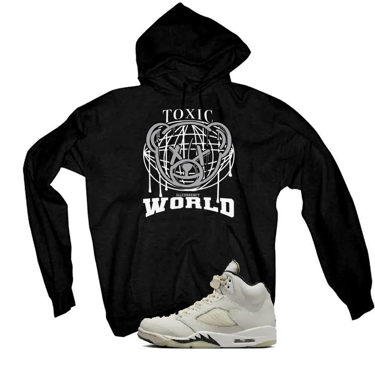 Air Jordan 5 SE “Sail” | illcurrency Black T-Shirt (Toxic World) - Image 2