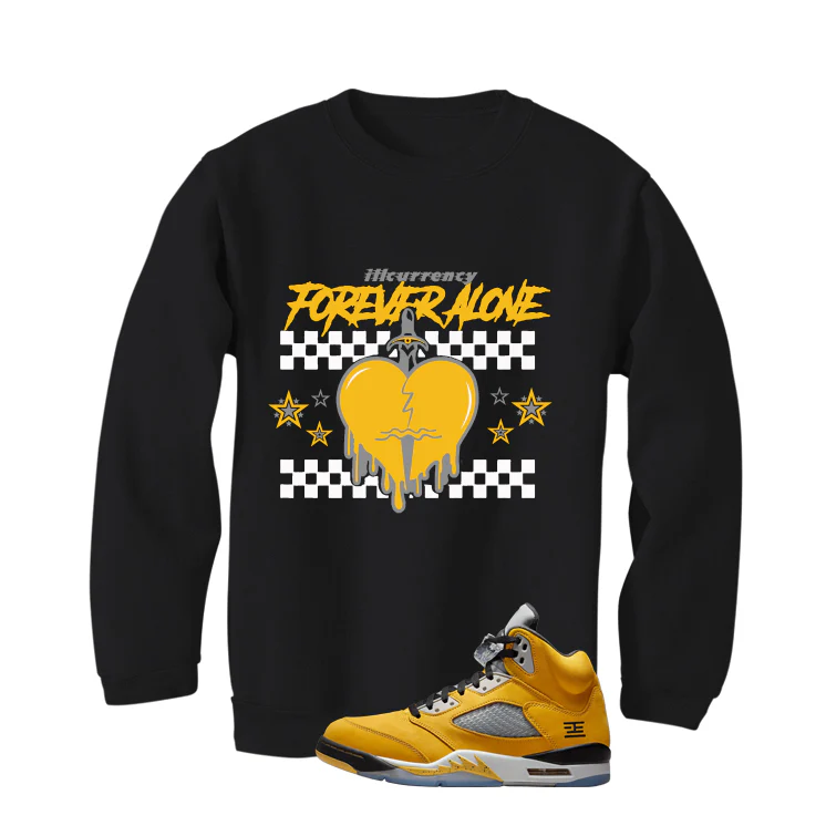 Air Jordan 5 Tokyo Matching T-Shirt, Sweatshirts & Hoodies Black T-Shirt (Forever Alone)| illcurrency - Image 4