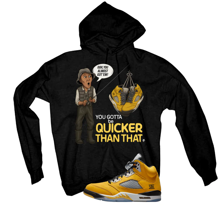Air Jordan 5 Tokyo Matching T-Shirt, Sweatshirts & Hoodies Black T-Shirt (Gotta Be Quicker Than That)| illcurrency - Image 3