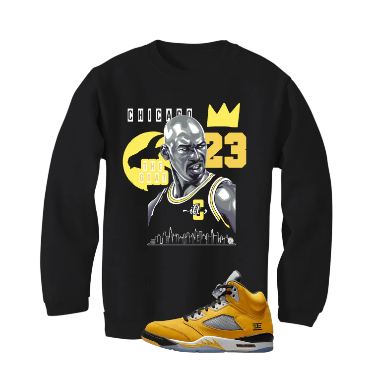 Air Jordan 5 Tokyo Matching T-Shirt, Sweatshirts & Hoodies Black T-Shirt (The Goat)| illcurrency - Image 4