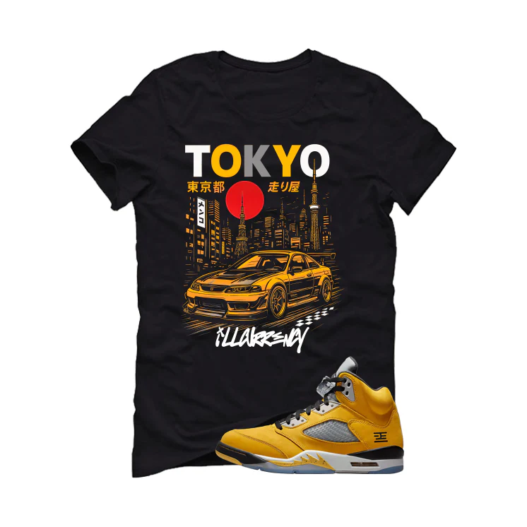 Air Jordan 5 Tokyo Matching T-Shirt, Sweatshirts & Hoodies Black T-Shirt (Tokyo Drift)| illcurrency - Image 2