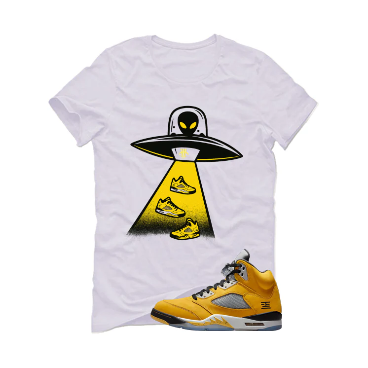 Air Jordan 5 Tokyo Matching T-Shirt, Sweatshirts & Hoodies White T-Shirt (Alien)| illcurrency - Image 2