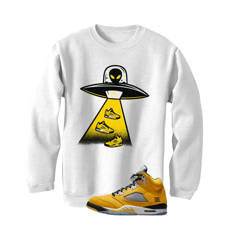 Air Jordan 5 Tokyo Matching T-Shirt, Sweatshirts & Hoodies White T-Shirt (Alien)| illcurrency - Image 4