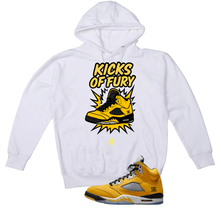 Air Jordan 5 Tokyo Matching T-Shirt, Sweatshirts & Hoodies White T-Shirt (Kicks Of Fury)| illcurrency - Image 3