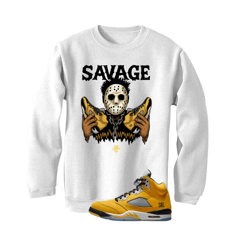 Air Jordan 5 Tokyo Matching T-Shirt, Sweatshirts & Hoodies White T-Shirt (Savage)| illcurrency - Image 4