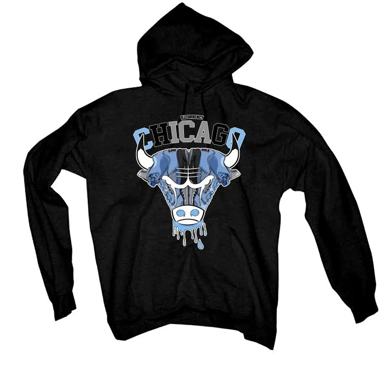 Air Jordan 5 “UNC” Black T-Shirt (Bulls head chicago) - Image 3