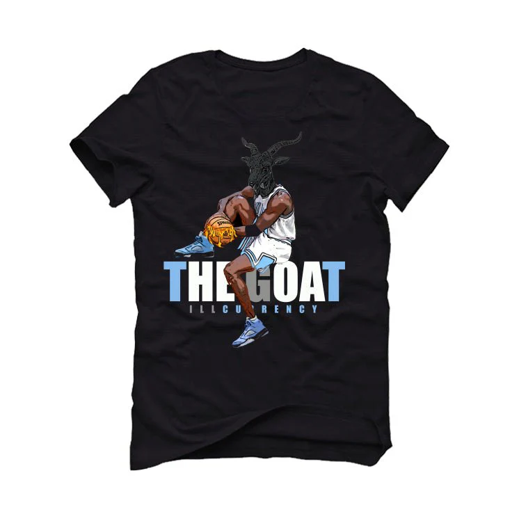 Air Jordan 5 “UNC” Black T-Shirt (The Goat) - Image 2