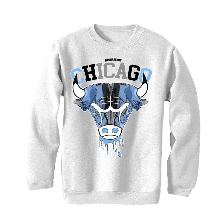Air Jordan 5 “UNC” White T-Shirt (Bulls head chicago) - Image 4