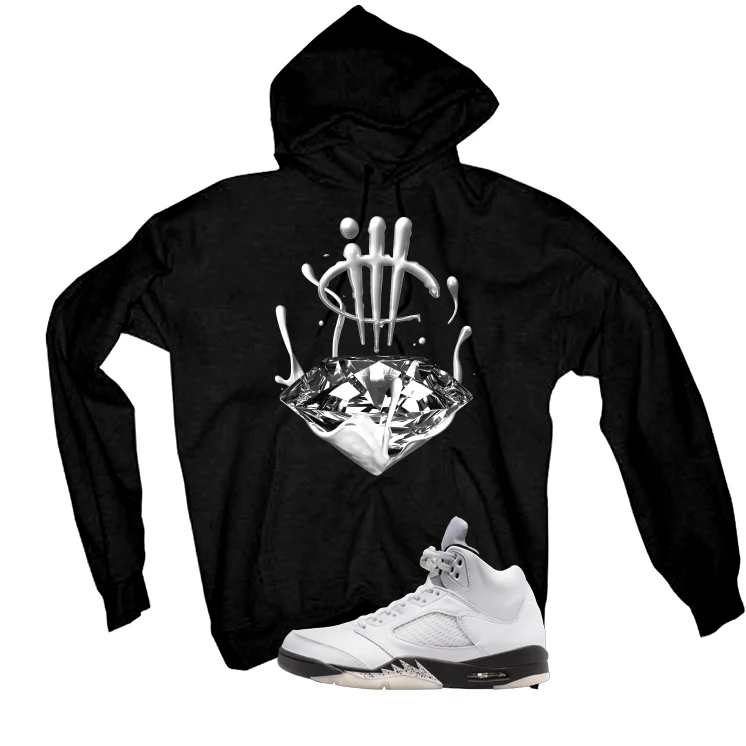 Air Jordan 5 White Black Black T-Shirt (Drip)| illcurrency - Image 3