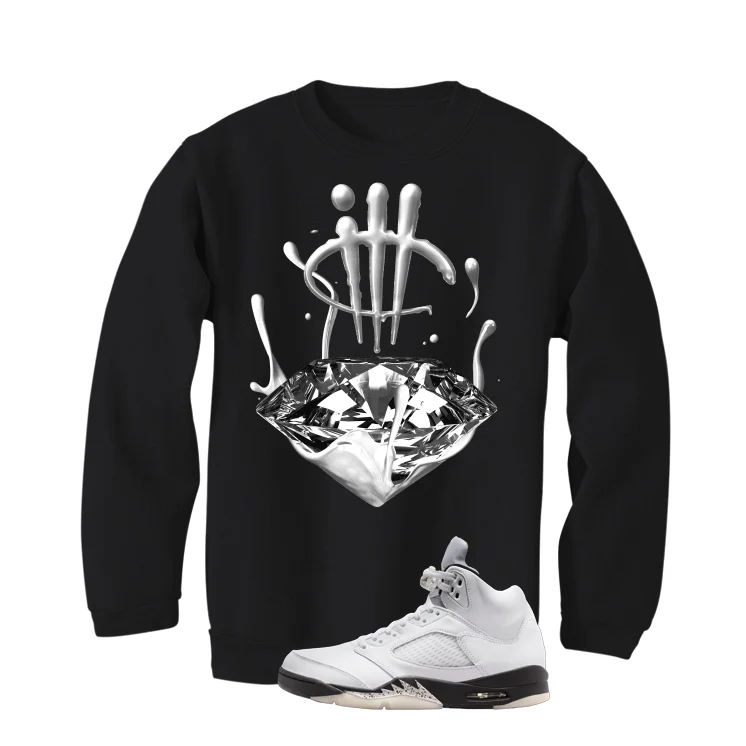 Air Jordan 5 White Black Black T-Shirt (Drip)| illcurrency - Image 4