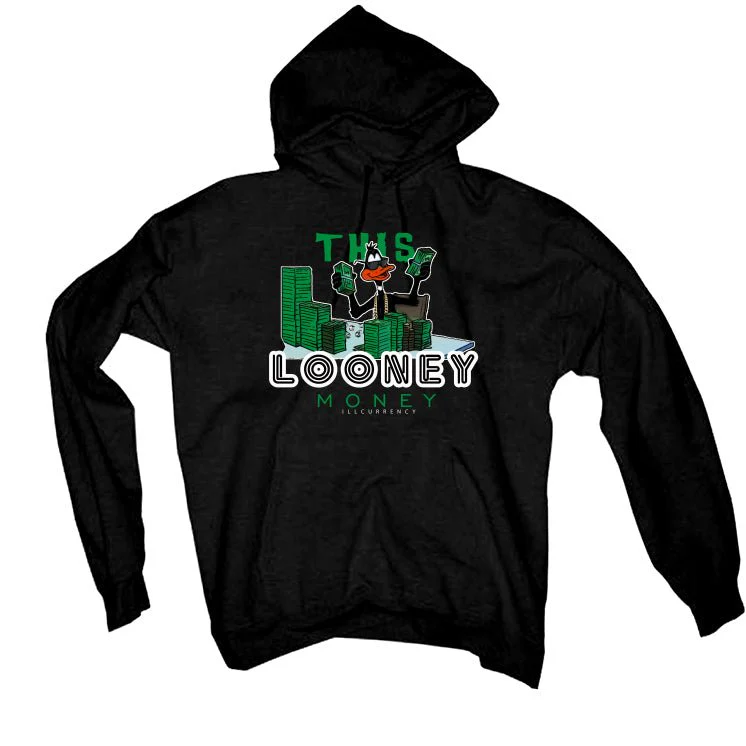 Air Jordan 5 WMNS “Lucky Green” | illcurrency Black T-Shirt (Looney Money) - Image 3