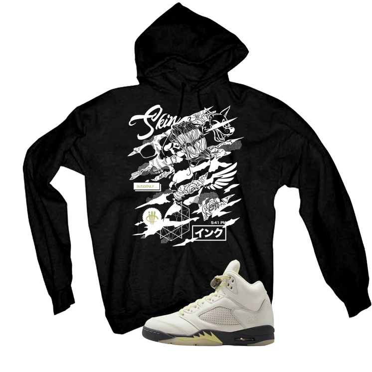 Air Jordan 5 WMNS Luminous Green Black T-Shirt (Skin And Ink)| illcurrency - Image 3