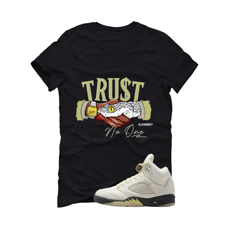Air Jordan 5 WMNS Luminous Green Black T-Shirt (Trust  No One)| illcurrency - Image 2