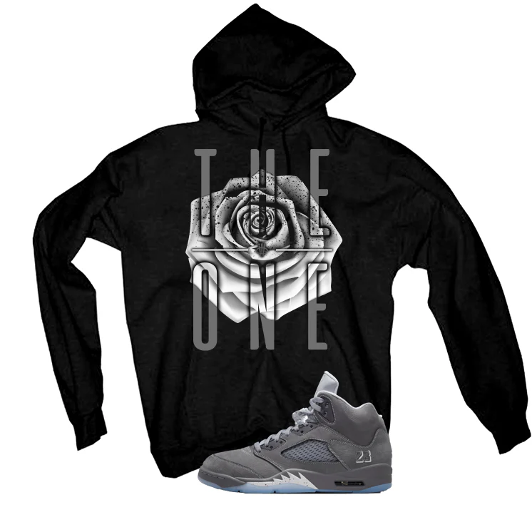 Air Jordan 5 Wolf Grey Matching T-Shirt, Sweatshirts & Hoodies Black T-Shirt (The One)| illcurrency - Image 3