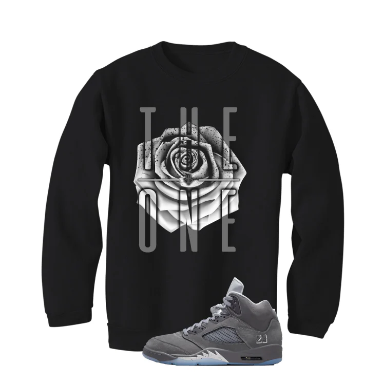 Air Jordan 5 Wolf Grey Matching T-Shirt, Sweatshirts & Hoodies Black T-Shirt (The One)| illcurrency - Image 4