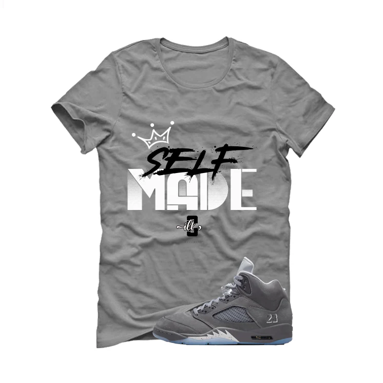 Air Jordan 5 Wolf Grey Matching T-Shirt, Sweatshirts & Hoodies Grey T-Shirt (Self Made)| illcurrency - Image 2