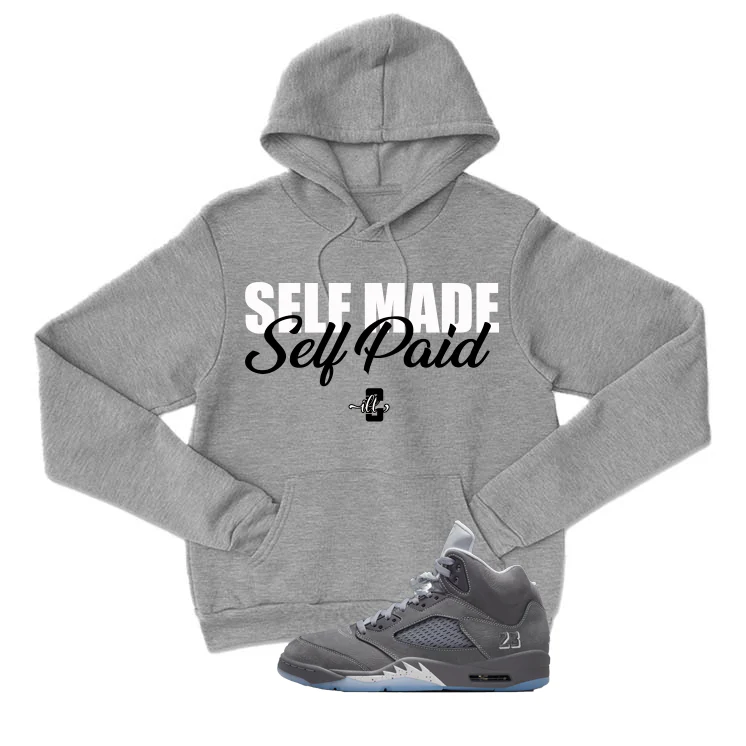 Air Jordan 5 Wolf Grey Matching T-Shirt, Sweatshirts & Hoodies Grey T-Shirt (Self Made Self Paid)| illcurrency - Image 3
