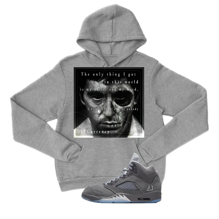 Air Jordan 5 Wolf Grey Matching T-Shirt, Sweatshirts & Hoodies Grey T-Shirt (The Only Thing I Got)| illcurrency - Image 3