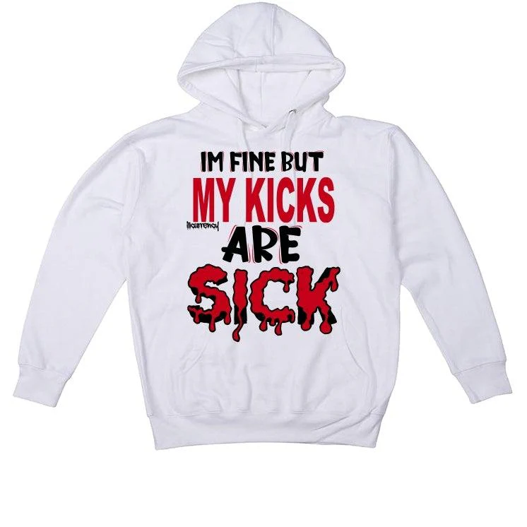 Air Jordan 6 “Carmine” 2021 White T-Shirt (Im fine but my kicks are sick) - Image 3
