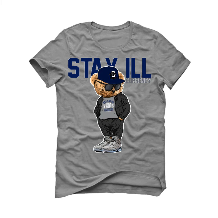 Air Jordan 6 "Georgetown" Grey T-Shirt (Stay ill Bear) - Image 2