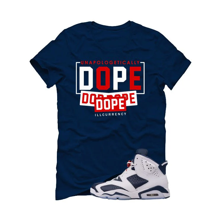 Air Jordan 6 Olympic Navy Blue T-Shirt (DOPE DOPE DOPE)| illcurrency - Image 2