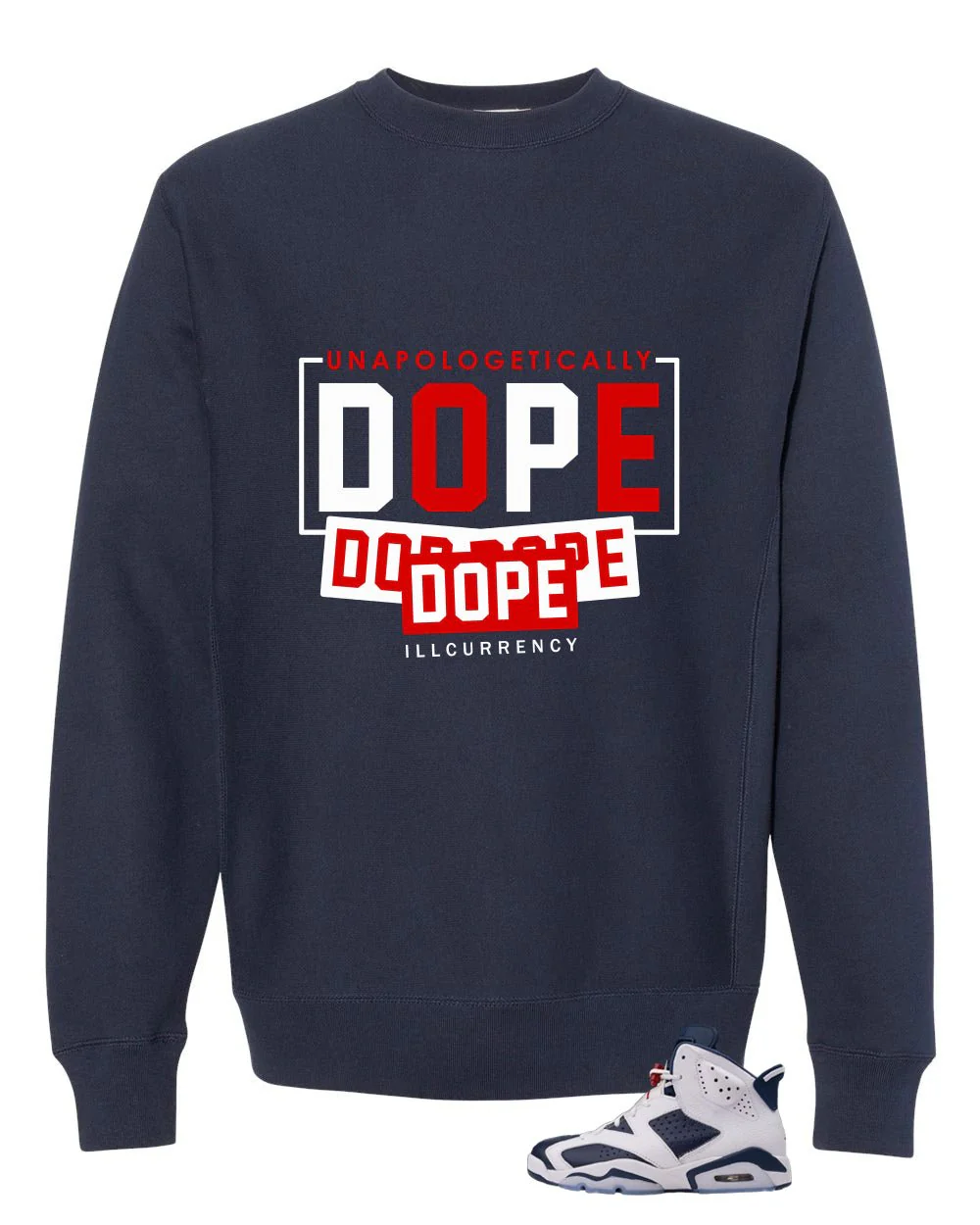 Air Jordan 6 Olympic Navy Blue T-Shirt (DOPE DOPE DOPE)| illcurrency - Image 4