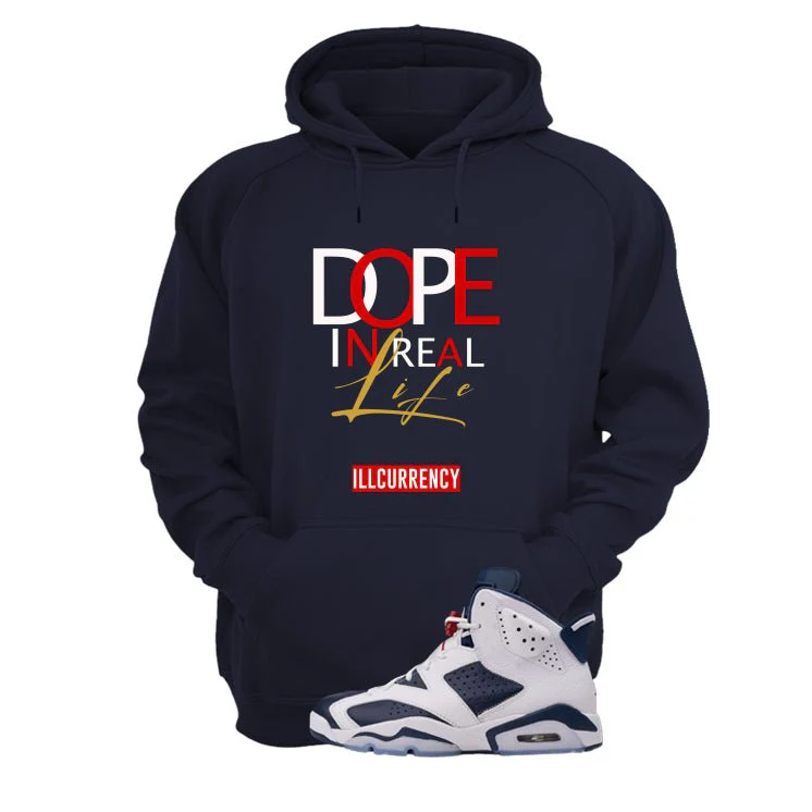 Air Jordan 6 Olympic Navy Blue T-Shirt (DOPE)| illcurrency - Image 3