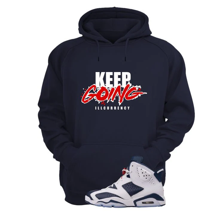 Air Jordan 6 Olympic Navy Blue T-Shirt (keep Going)| illcurrency - Image 3