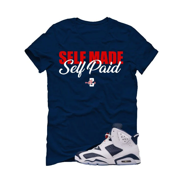 Air Jordan 6 Olympic Navy Blue T-Shirt (Self Made Self Paid)| illcurrency - Image 2