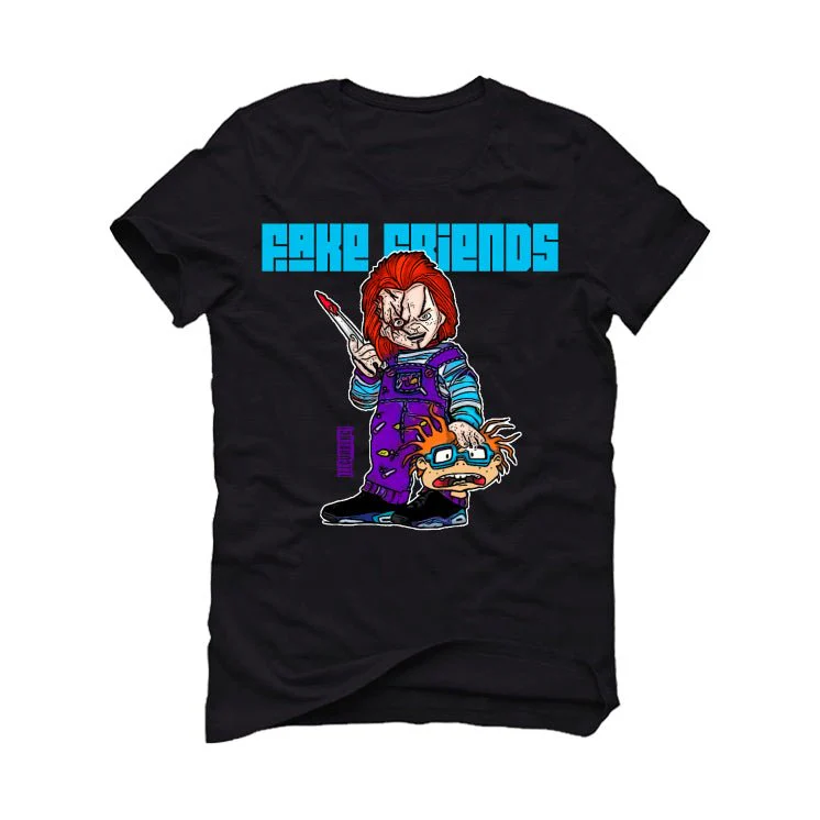 Air Jordan 6 Retro “Aqua” | illcurrency Black T-Shirt (Fake Friends) - Image 2