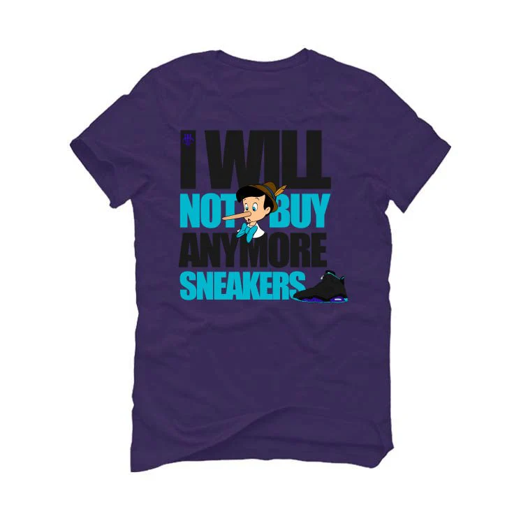 Air Jordan 6 Retro Aqua - Purple T-Shirt (I WILL NOT BUY ANYMORE SNEAKERS) - Image 2