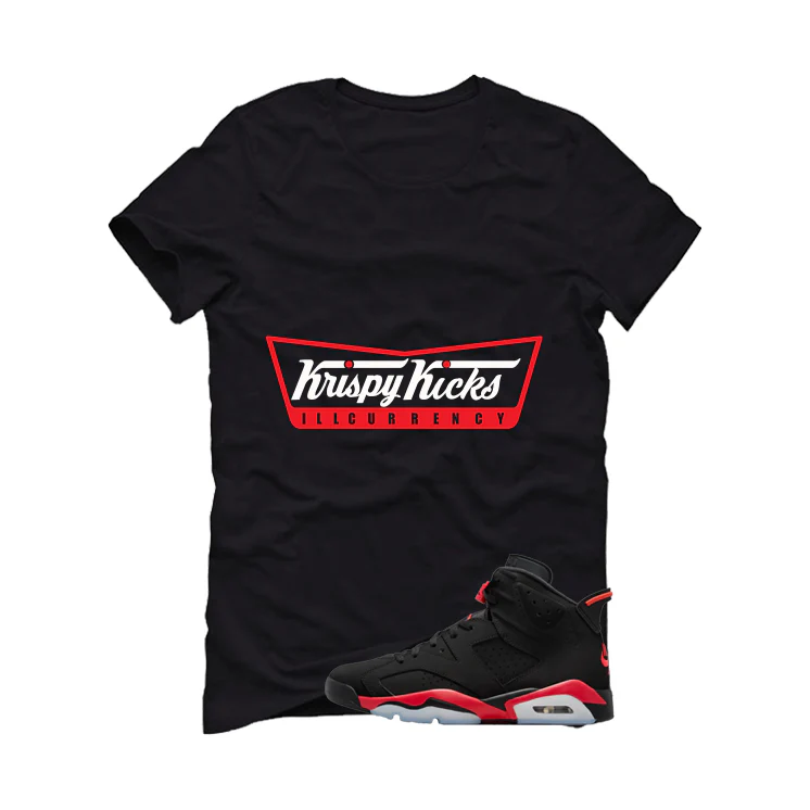 Air Jordan 6 Reverse Infrared Matching T-Shirt, Sweatshirts & Hoodies Black T-Shirt (Krispy Kicks)| illcurrency - Image 2