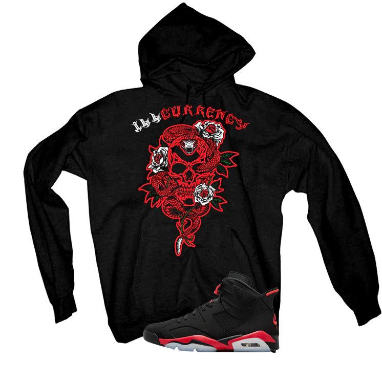 Air Jordan 6 Reverse Infrared Matching T-Shirt, Sweatshirts & Hoodies Black T-Shirt (Skeleton Rose)| illcurrency - Image 3