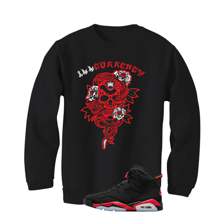 Air Jordan 6 Reverse Infrared Matching T-Shirt, Sweatshirts & Hoodies Black T-Shirt (Skeleton Rose)| illcurrency - Image 4