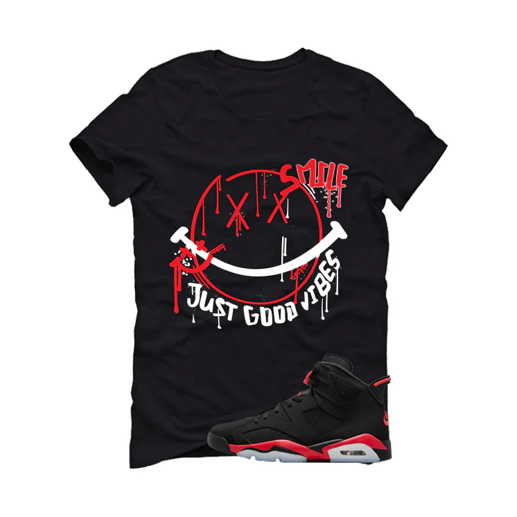 Air Jordan 6 Reverse Infrared Matching T-Shirt, Sweatshirts & Hoodies Black T-Shirt (Smile)| illcurrency - Image 2