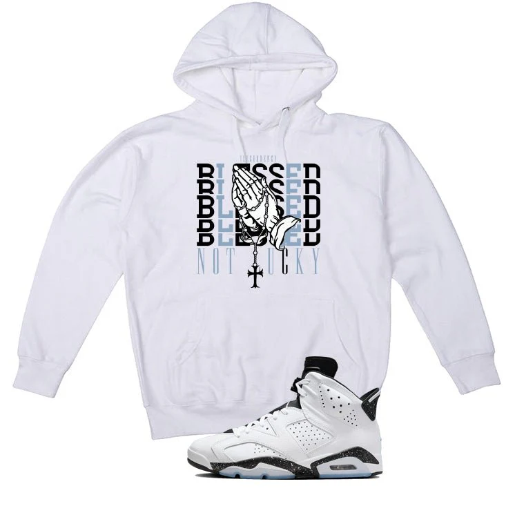 Air Jordan 6 Reverse Oreo White T-Shirt (Blessed not lucky)| illcurrency - Image 3