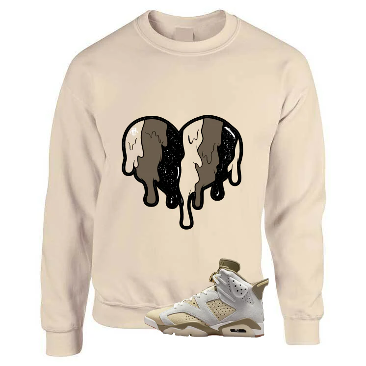 Air Jordan 6 Sail/Neutral Olive Matching T-Shirt, Sweatshirts & Hoodies Tan T-Shirt (Heart)| illcurrency - Image 3