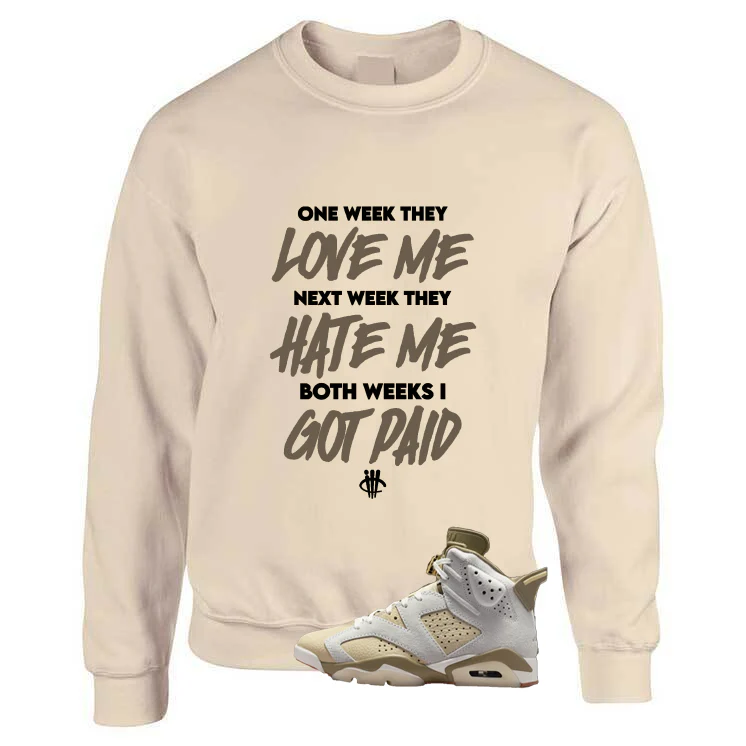 Air Jordan 6 Sail/Neutral Olive Matching T-Shirt, Sweatshirts & Hoodies Tan T-Shirt (Paid)| illcurrency - Image 3