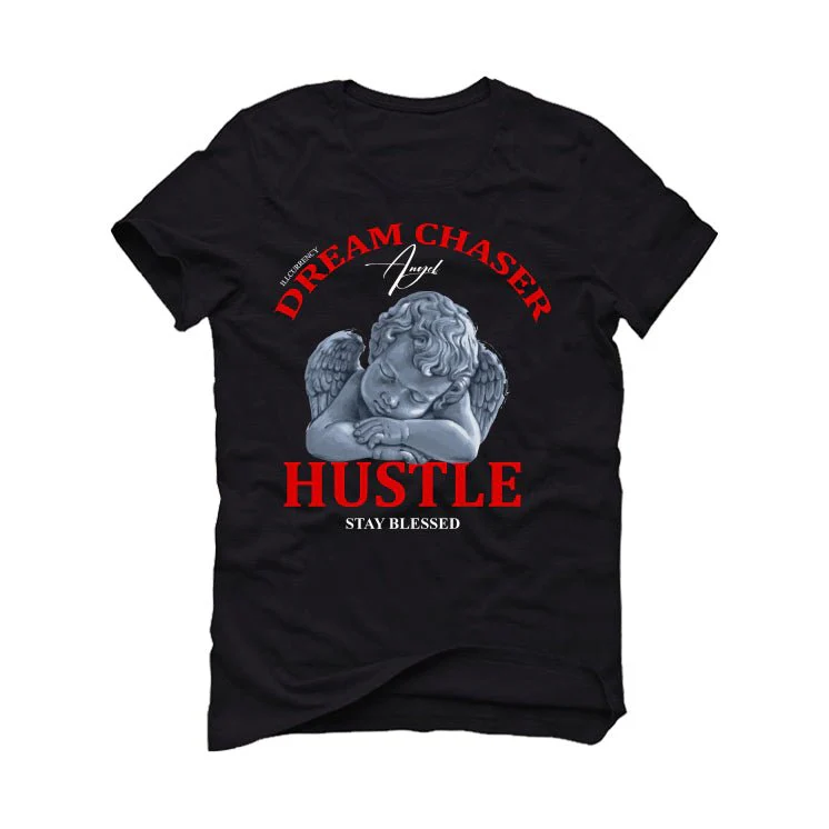 Air Jordan 6 “Toro Bravo” | illcurrency Black T-Shirt (Dream Chaser Angel) - Image 2